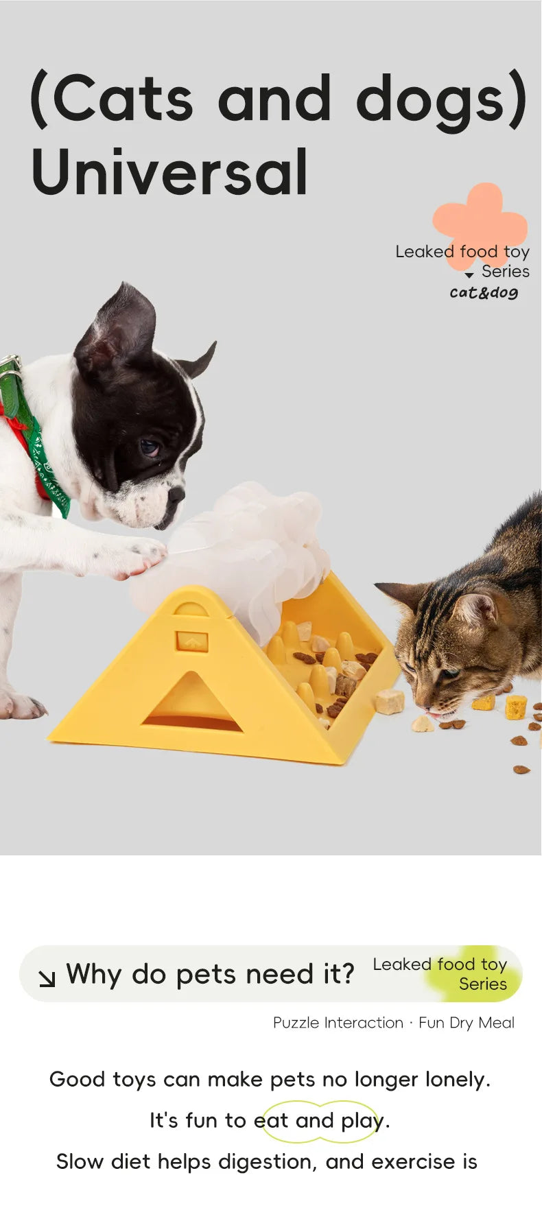 Interactive Slow Feeder Dog Bowl - Puzzle Toy for Anxiety