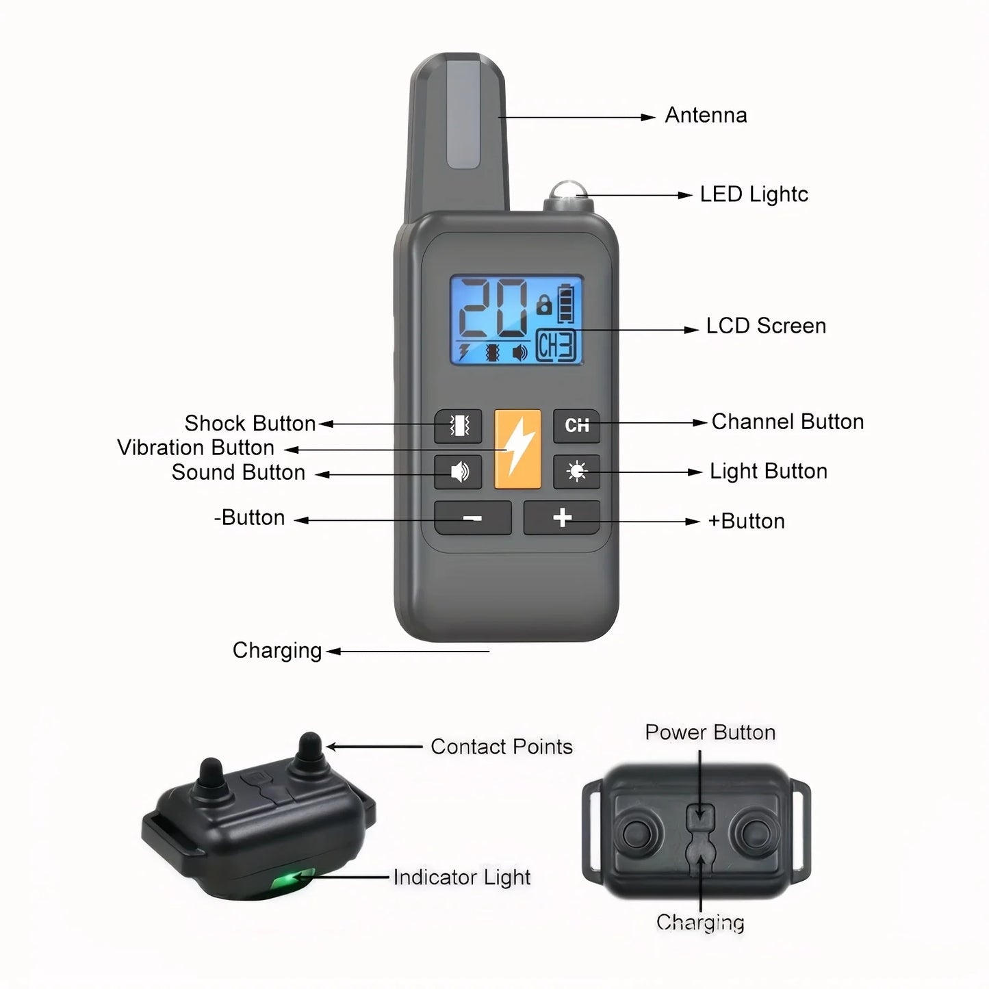 Anti Barking Shock Vibration Collar /Clicker