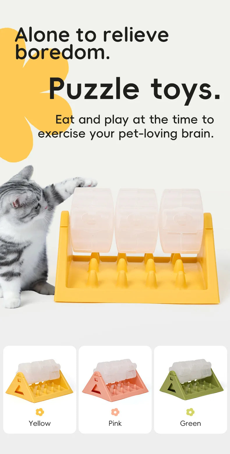 Interactive Slow Feeder Dog Bowl - Puzzle Toy for Anxiety
