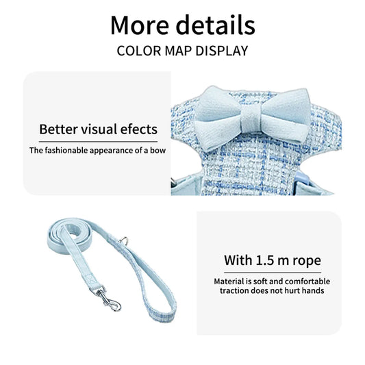 Colorful woven fabric, adjustable dog harness & leash