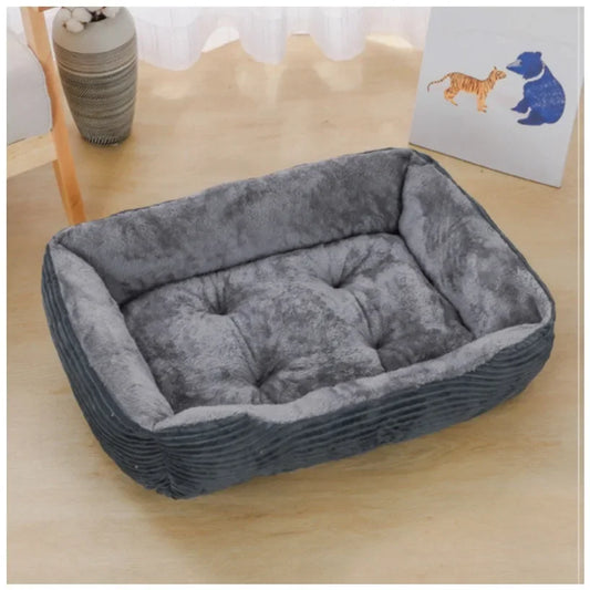 Plush Calming Square Dog Bed