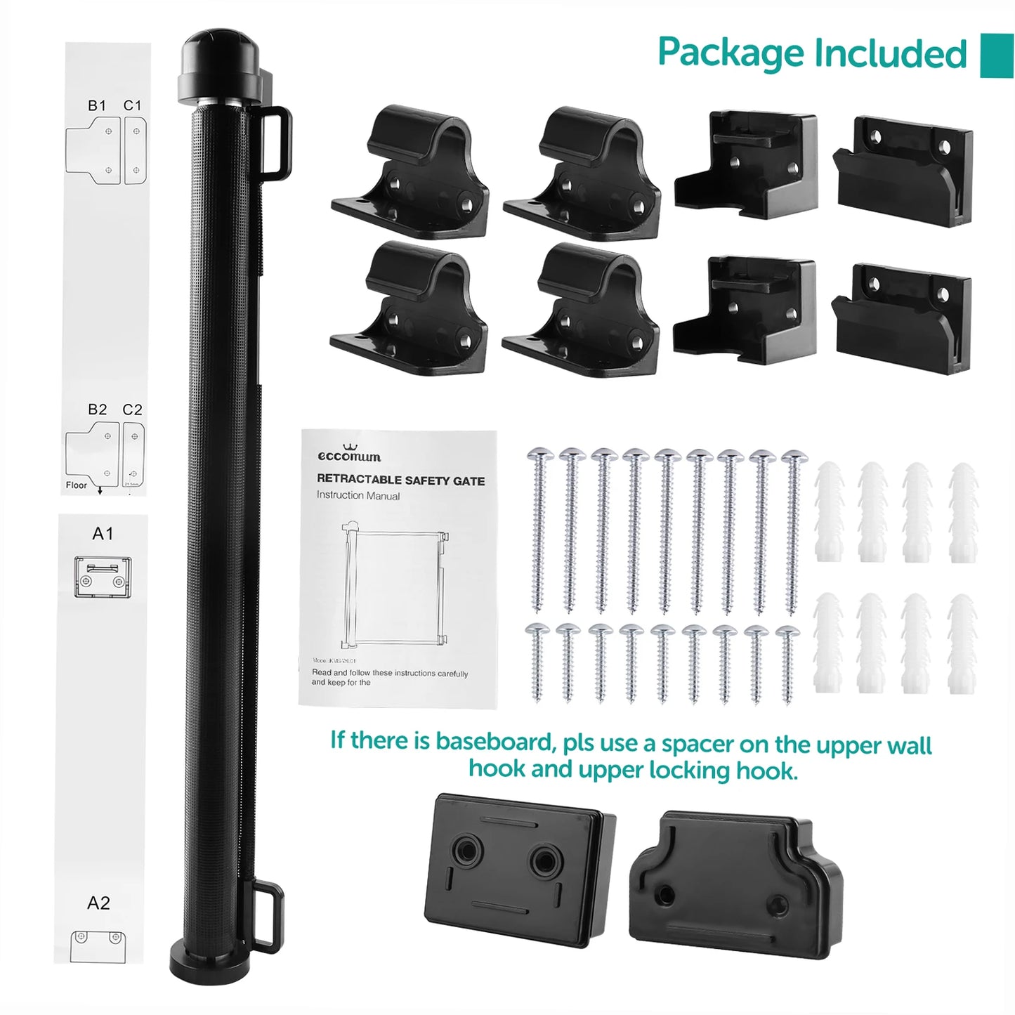 Dog Mesh Fence Retractable Baby Safety Gate