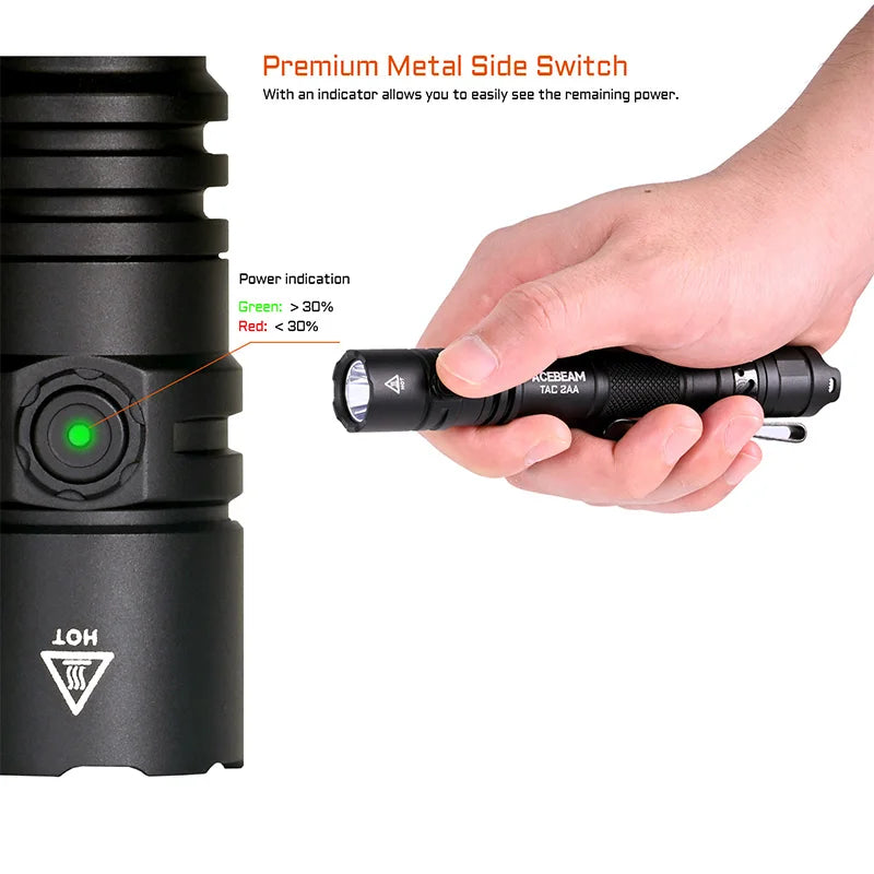 ACEBEAM TAC 2AA LED flashlight 1600 lumen