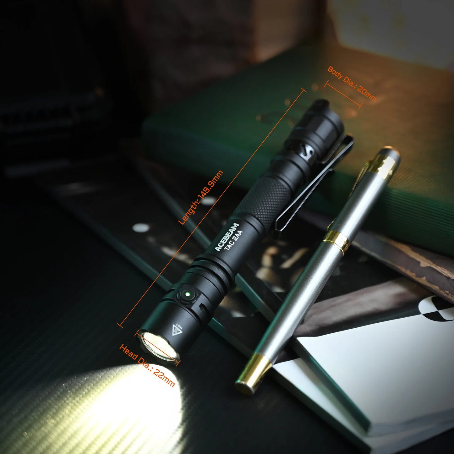 ACEBEAM TAC 2AA LED flashlight 1600 lumen
