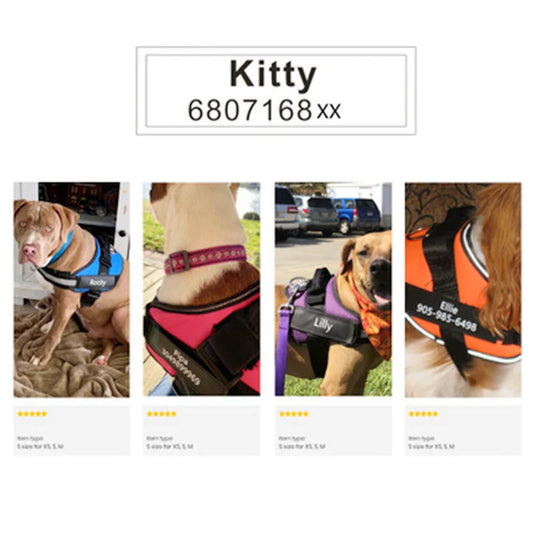 Pet Harness Custom ID Tag