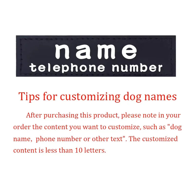 Pet Harness Custom ID Tag