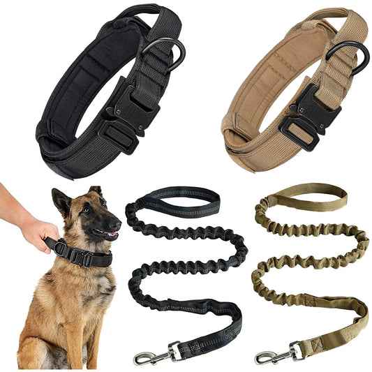 Heavy-Duty Military Tactical Dog Collar & Leash