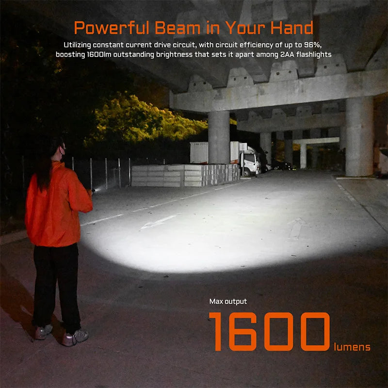ACEBEAM TAC 2AA LED flashlight 1600 lumen