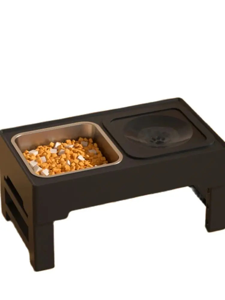 Stainless Steel Slow Feed Bowls Adjustable Height