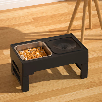 Stainless Steel Slow Feed Bowls Adjustable Height
