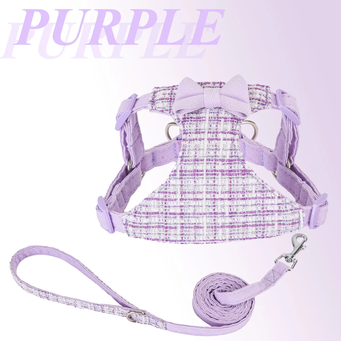Colorful woven fabric, adjustable dog harness & leash