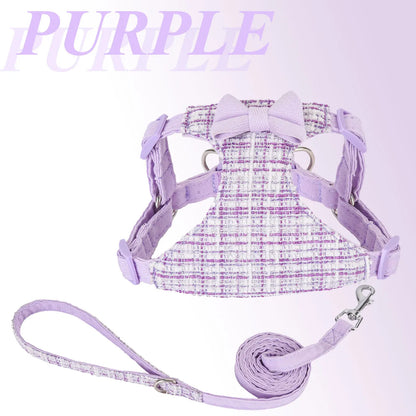 Colorful woven fabric, adjustable dog harness & leash