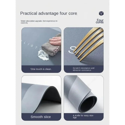 Super absorbent floor mat for bathroom