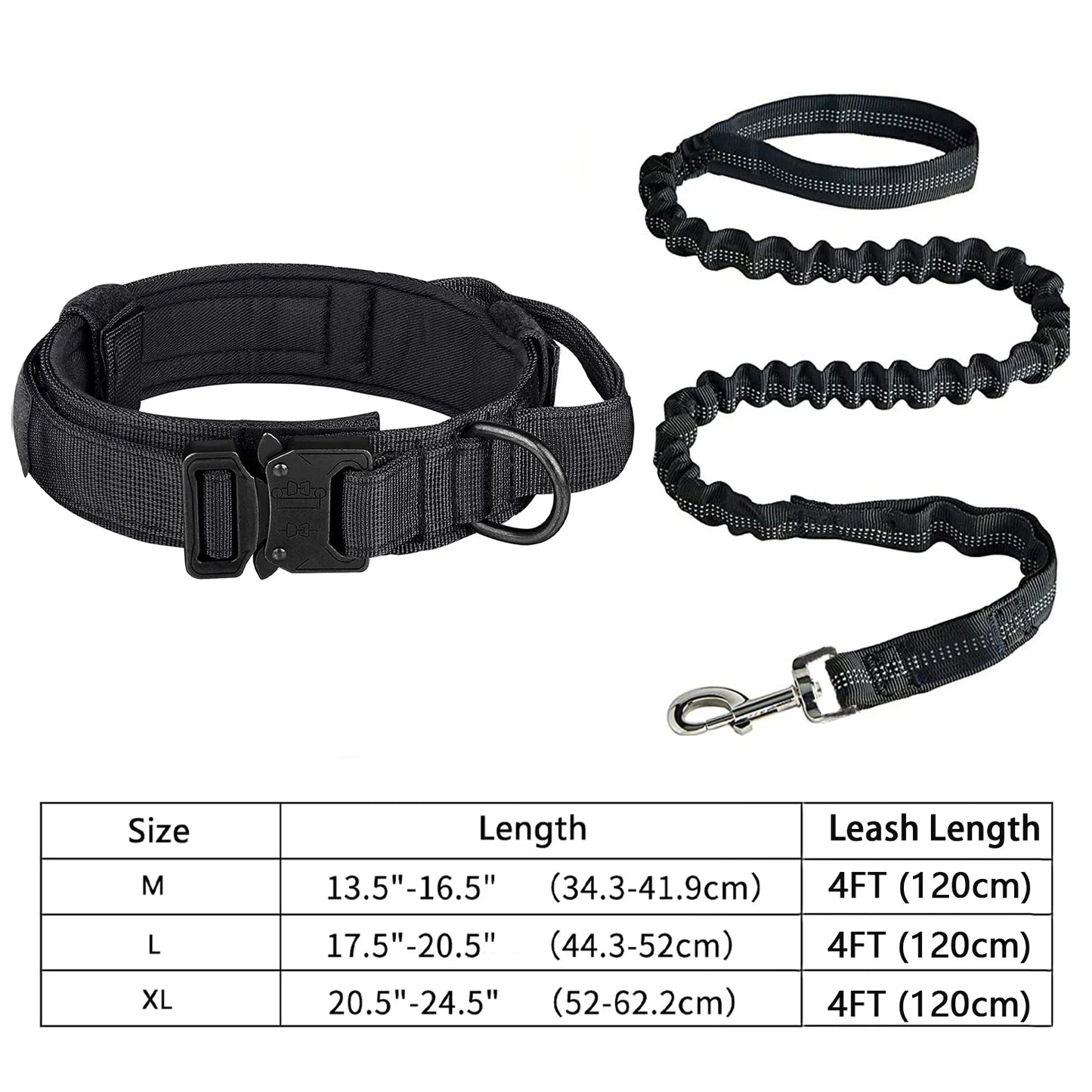 Heavy-Duty Military Tactical Dog Collar & Leash