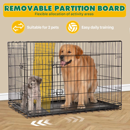 Double Door Folding Metal Wire Dog Cage