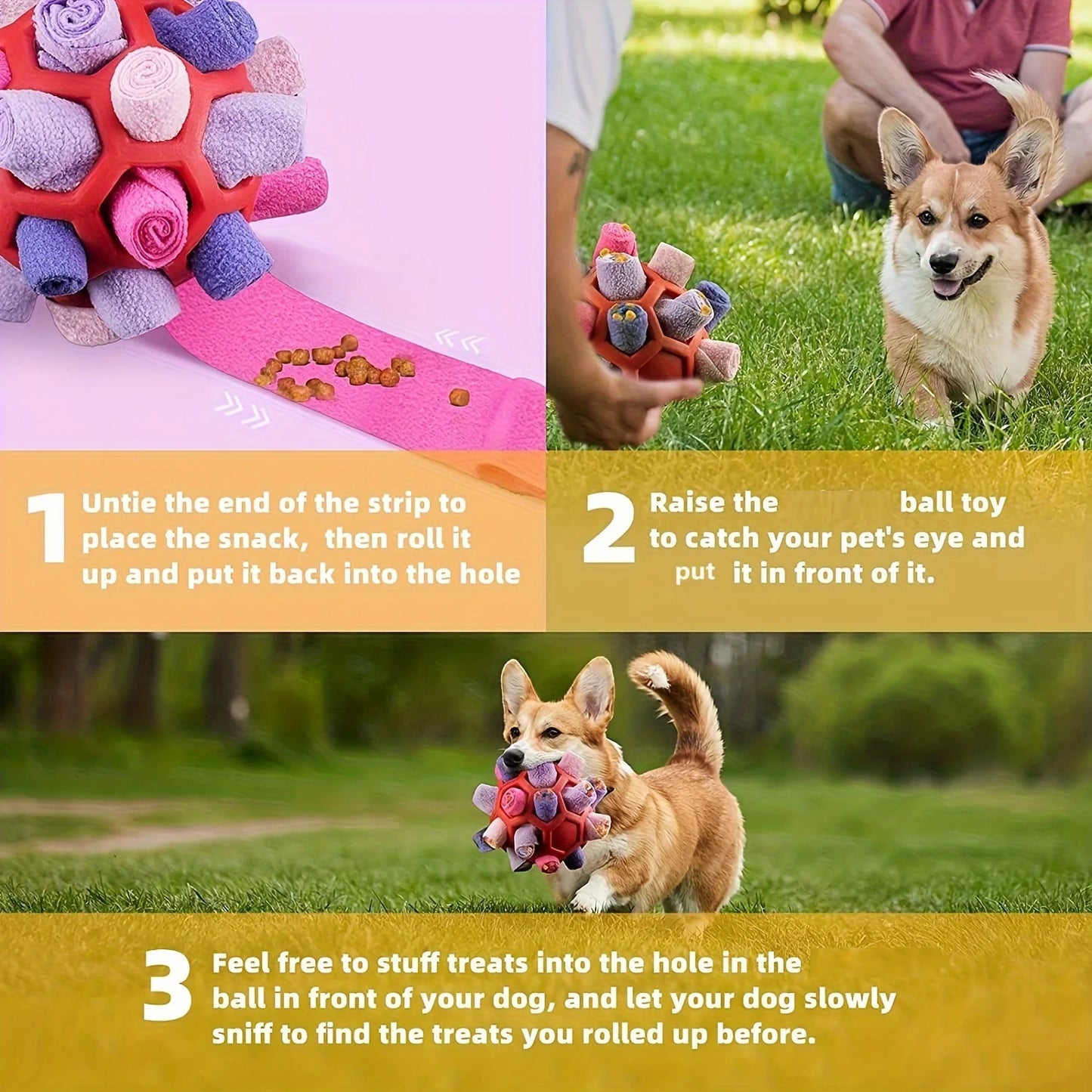 Dog Toy - Sniffing Ball for Hiding Treats