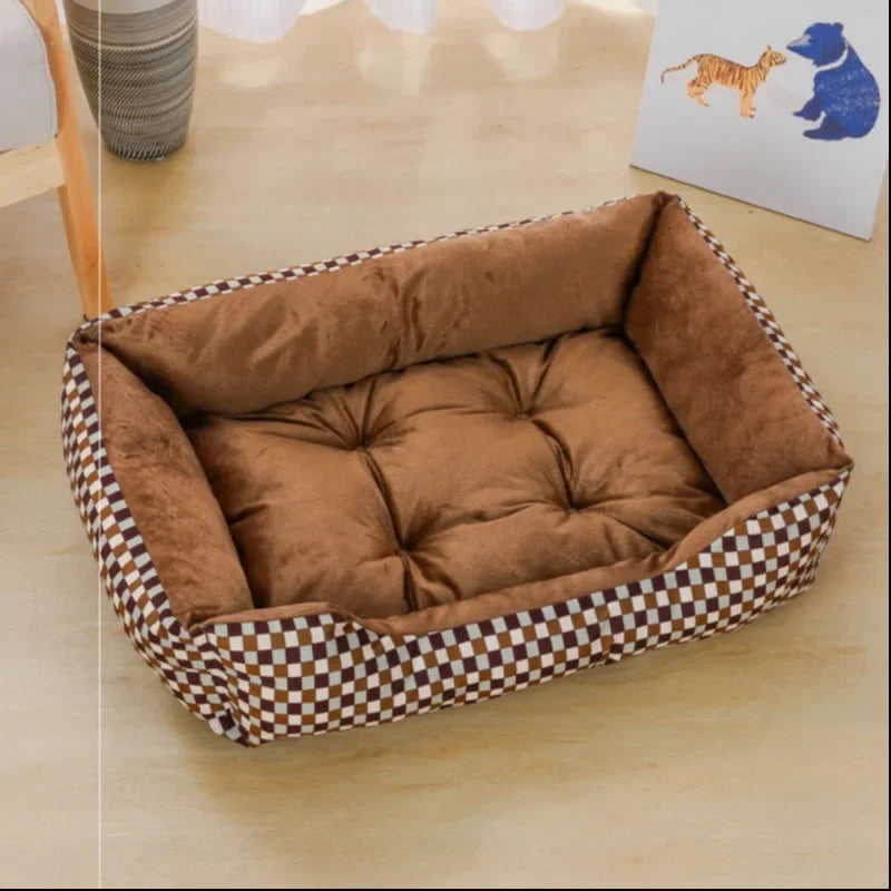 Plush Calming Square Dog Bed