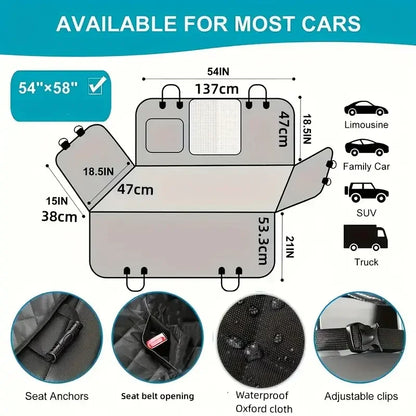 Dog Car Seat Cover Waterproof Scratch Proof Nonslip
