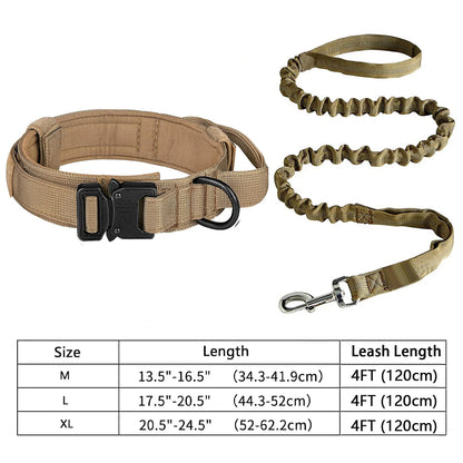 Heavy-Duty Military Tactical Dog Collar & Leash